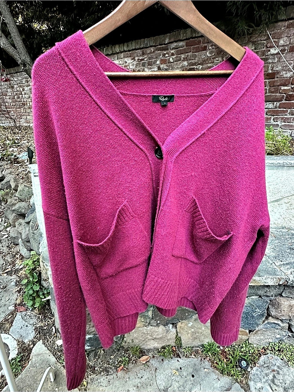 Rails Lindi Cashmere Wool Cardigan in Pink Size Large
